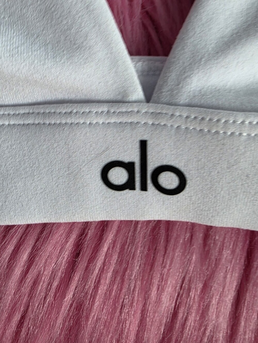 NWT. ALO Splendor Bra In White/Black - Picture 8 of 9